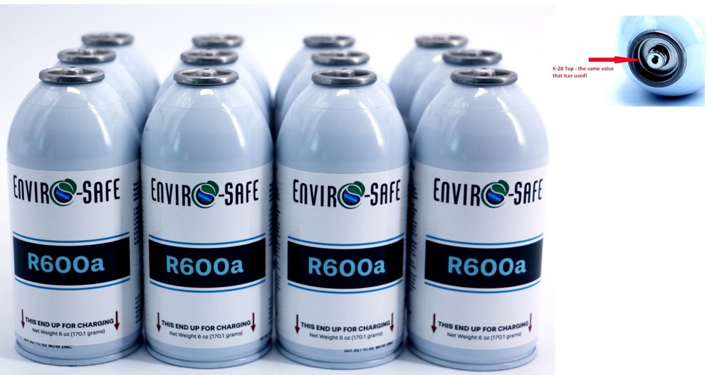 Enviro-Safe R-600a Refrigerant with 7/16″ Self Sealing K28 6 oz Case/12 #8070