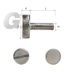 Knurled Thumb Screws Slotted M3/M4/M5 Flat Head Hand Grip Knob Slot Drive Bolts