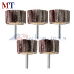 5 Pack Shank Mounted Flap Wheels 120 Grit Aluminum Oxide 1-1/2″x1″x 1/4″