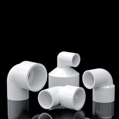PVC White Reducing Fitting 90° Elbow Reducer Connector Socket Coupling 20~110mm