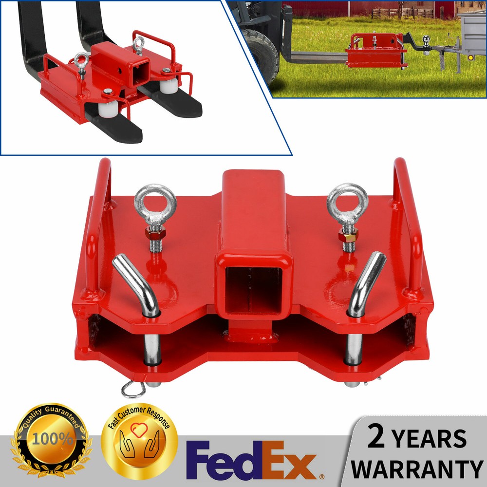 2″ Trailer Hitch Receiver Dual Pallet Fork Forklift Towing Adapter Attachment