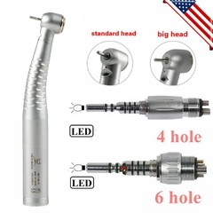 Dental Fiber Optic LED High Speed Turbine Handpiece / Coupler 4/6Hole YG4/Y6 DM
