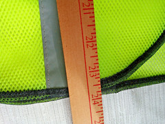 Yellow w gray high vis reflective strips breathable mesh safety vest, new