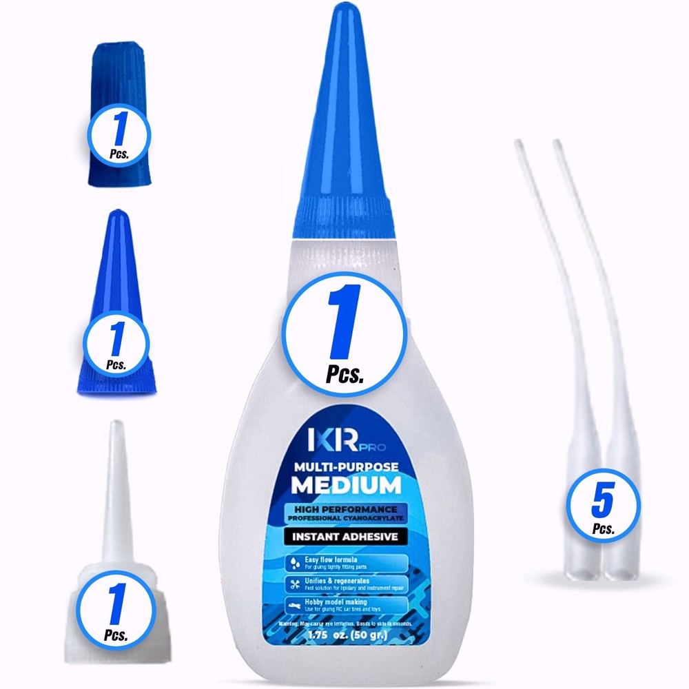 CA Glue Medium Viscosity Kit, 1.75 oz. Cyanoacrylate Glue, Super Glue for Everyd