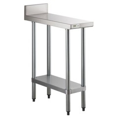 30″W x 12″L Stainless Steel Equipment Filler Table with Backsplash & Undershelf