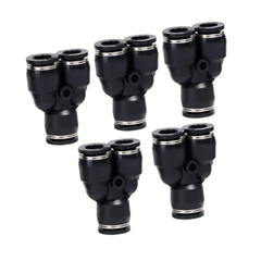 Air Line Union Push To Connect Fittings Y-Spliter For 3/8″ OD Pneumatic 10Pcs