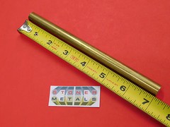 1/2″ C360 BRASS SOLID ROUND ROD 7″ long H02 .50″ OD New Lathe Bar Stock 1/2 Hard