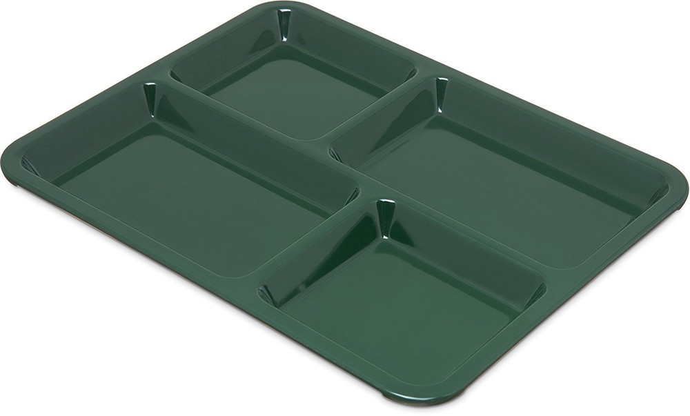 12x Carlisle Melamine 4-Compartment Divided Tray 11″ x 9″; Lunch Cafateria Plate