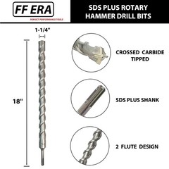 1-1/4 Inch x 18 SDS Plus Rotary 32 millimeters, 1-1/4″ x 18″