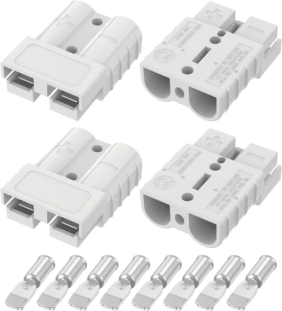 Anderson Connector 50A 600V Battery Quick Connect/Disconnect for 6-12 AWG Cables