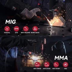 ARCCAPTAIN 200A Aluminum MIG Welder 6 in 1 Lift MIG/TIG/Stick & Welding Helmet🔥