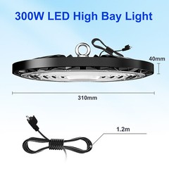 8Pack 300W UFO LED High Bay Light Commercial Industrial Factory Warehouse Light