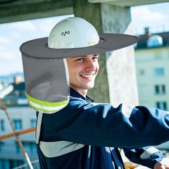 Topbuti Hard Hat Sun Shield Full Brim Mesh Sunshade, High Visibility Grey