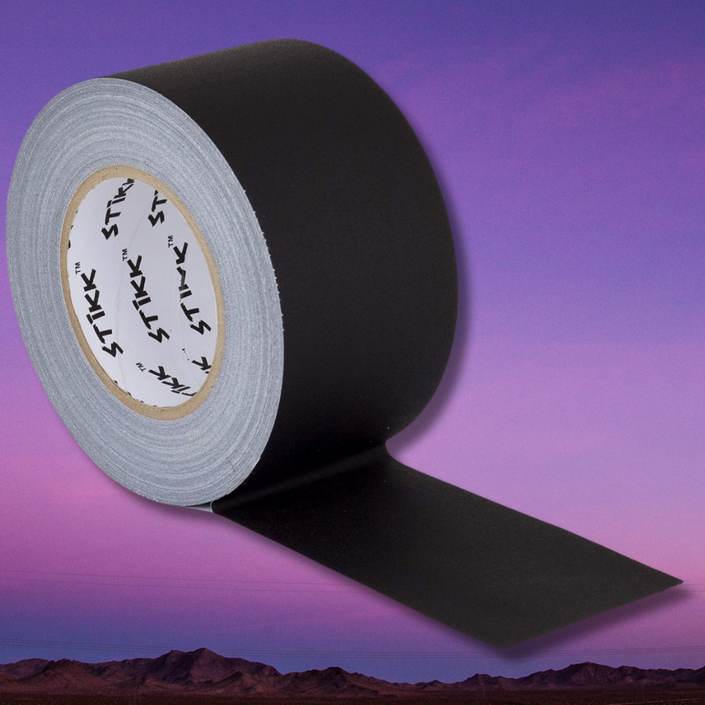 4″ x 60 Yard 96mm x 55 m 11 mil STIKK Black Gaffers Tape No Residue Cloth Matte
