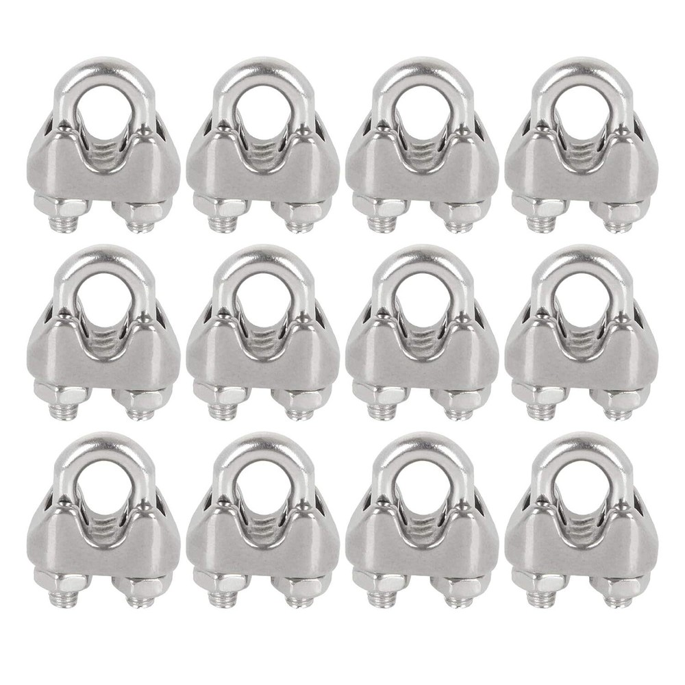 20PCS 5/16 Inch Cable Clamps Stainless Steel Wire Cable Clamps M8 Wire Rope C