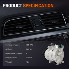 AC Compressor for Dodge Charger Challenger Chrysler 300 14-23 198375 68160395AC