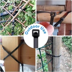 Zip Ties 8 inch Black Zip Ties with 50 Pounds Tensile Strength,Cable Ties,100…