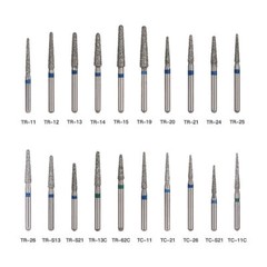 AZDENT Dental Diamond Burs For High Speed Handpiece Friction Grip 5Pcs/Box