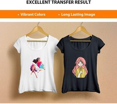 20 Inkjet + Laser Printable Heat Transfer Vinyl Sheets for Dark + Light Fabrics