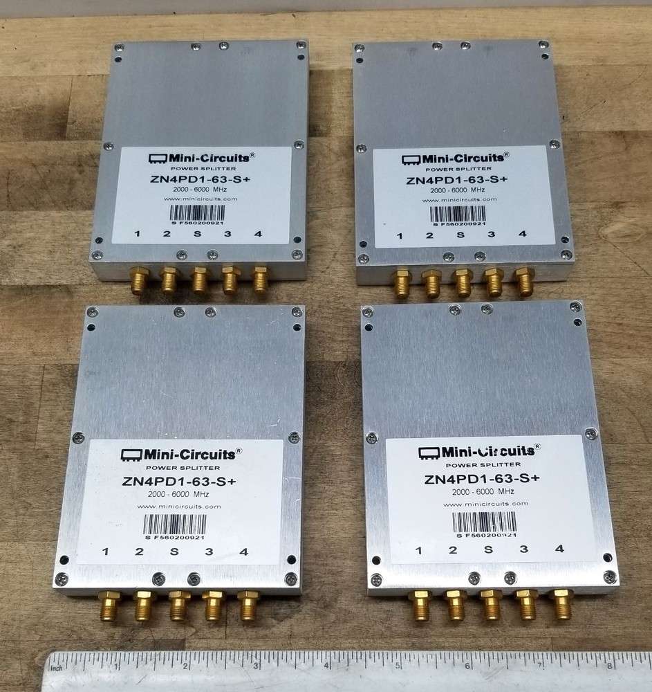 One MINI-CIRCUITS ZN4PD1-63W-S+ DC PASS POWER SPLITTER SMA 250 – 6000MHz