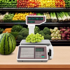 Commercial Digital Price Computing Scale with Thermal Label Printer Supermarket