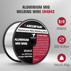 ARCCAPTAIN Silicon Aluminum Mig Welding Wire ER4043 .035″ 1 Pound Spool Roll New