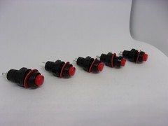 5x Pack Lot 1A 250V AC 10mm 2 Pins Red Push Power Switch Button Momentary Reset