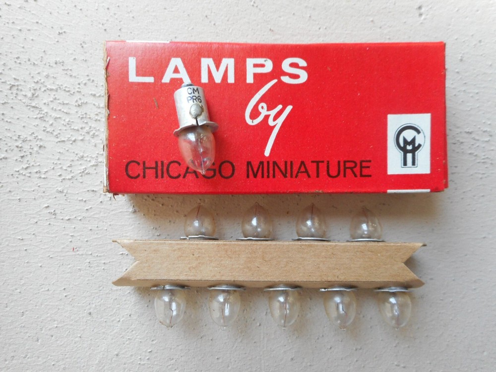 Chicago Miniature PR6 Flashlight Bulb 2.47 Volts Box Of (10)