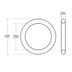 10 x 41mm External Dia. 3mm Thickness Oil Seal O Rings Gaskets Black