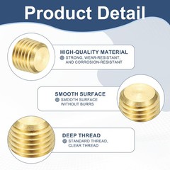 5Pcs Brass 3/8″ NPT Male Pipe Plug Fitting Assortment Kit