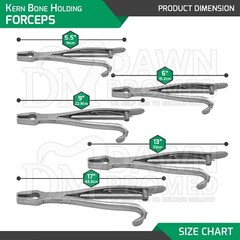 Kern Bone Holding Forceps 5 Pcs Set Ratchet Bar Orthopedic Instrument German Gr