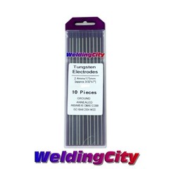 WeldingCity 10-pk TIG Welding Tungsten Tri-Element Non-Radioactive Purple 3/32×7