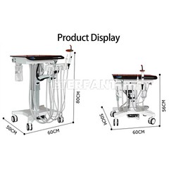 Dental Delivery Cart Adjustable Treatment Unit 4Hole/40L Oil-Free Air Compressor