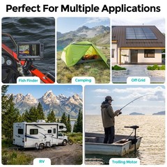 12V 100Ah LiFePO4 Lithium Battery Mini Deep Cycle for Solar RV Trolling Motor