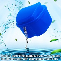 Elegant Dark Blue Travel Mouthguard Cleaning Case with Detachable Drain Basket