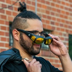 Birdz Swallow Foam Padded Fit Over Most Prescription Eyewear Glasses Yellow Lens