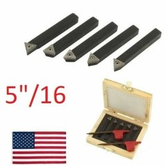 5 pc 5/16″ Indexable Carbide C6 Insert Tool Bit & Holder Mini Lathe Set
