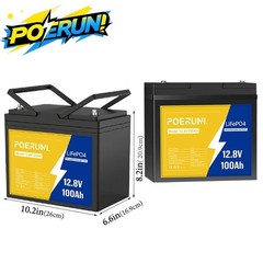 12V 100Ah LiFePO4 Lithium Battery BMS Deep Cycle for RV Marine Solar Off-grid