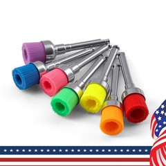 100pcs Dental Nylon Colored Soft Bowl Polishing Flat Tapere Prophy Brushes Latch