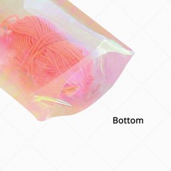 Multi-Sizes Holographic Glossy Pink Clear Plastic Stand up Zip Lock Pouch Bag P2