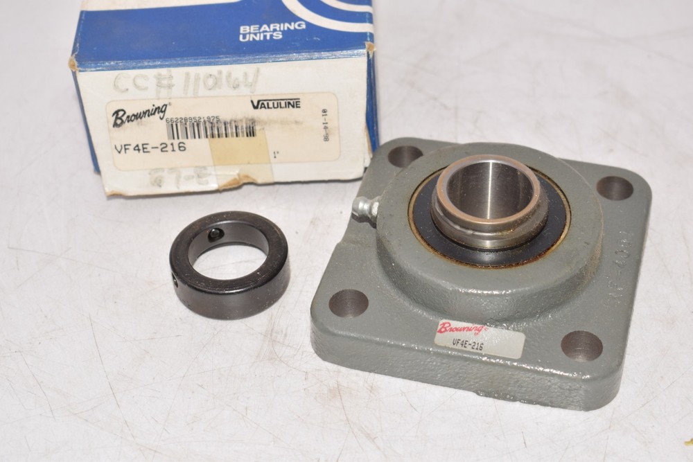 NEW Browning VF4E-216 4-Bolt Flange-Mount Ball Bearing Unit – 1 in Bore