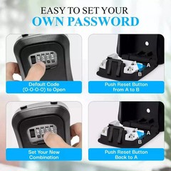 Key Lock Box Outside-Combination Lockbox House Portable Wall Door Knob Mounted