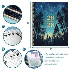Monthly Planner 2026-2028 – 2 Year 2026-2028, 9″ x 11″, Blue
