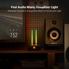 Fosi Audio Colorful Music Rhythm Light Bar Audio Spectrum Analyzer Display RGB