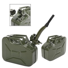 10L 0.8mm Army Backup Fuel Can Gasoline Fuel Can Metal Tank Emergency Green
