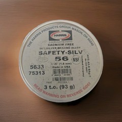 Harris Safety-Silv 56 56% Silver Solder Brazing Alloy 3 Troy Ounce