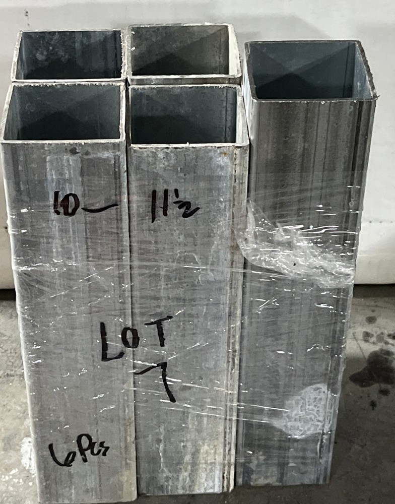 6 Scrap Repair Art 2-1/2″ X 2-1/2” Galvanized Square Tube Cut 9-5/8 10-1/4 Lot 7