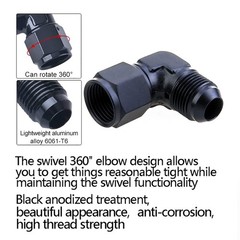 6AN Female to 6AN Male Flare 90 Degree Swivel Hose Fitting Adapter Aluminium …