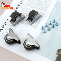 Quacc 4 PCS 1 Inch Fixed Caster Wheels Furniture Directional Casters Mini Caster