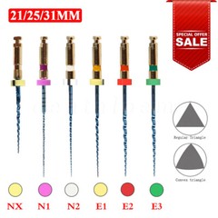 6pcs/pack Dental Endo Root Canal Super Taper Rotary Niti Files 21/25mm/31mm